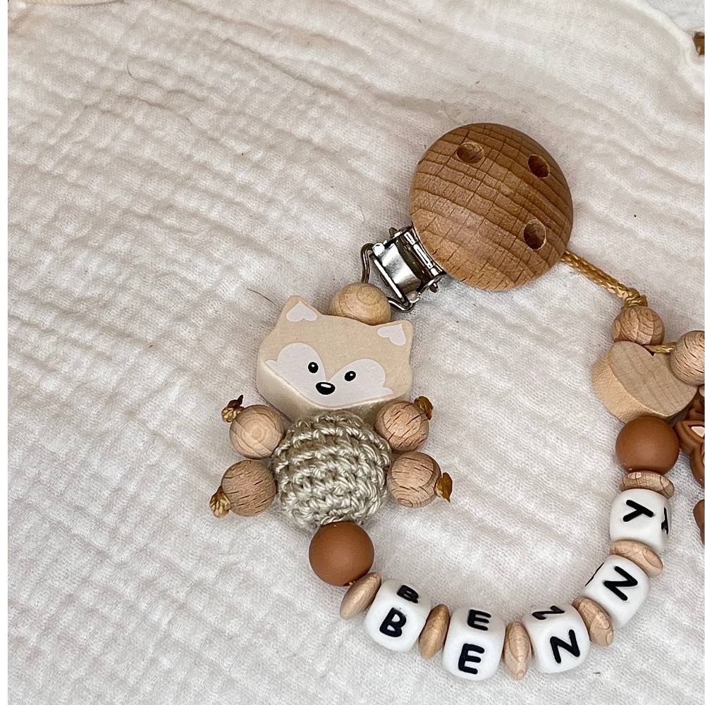 Schnullerkette mit Namen – personalisiert - für Jungen oder Mädchen | Baby Geschenk Bild 2