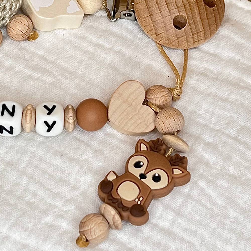 Schnullerkette mit Namen – personalisiert - für Jungen oder Mädchen | Baby Geschenk Bild 3