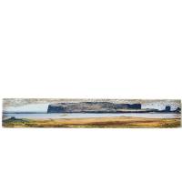 Schmales Holzschild Irland – Landschaft mit Meer und Berg – Vintage Deko