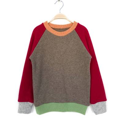 Kaschmirpullover Gr 134 braun dunkelrot / Upcycling Kinderpullover 100% Kaschmir