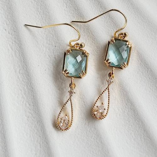 Hochzeitschmuck Gold mit Zirkonia,Braut Ohrringe,Vergoldete Ohrringe