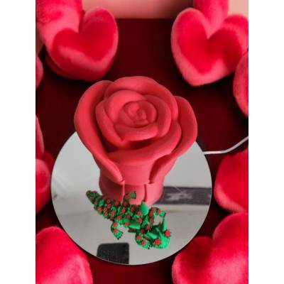 3D Druck Drache in Rose – Artikulierte Drachenfigur mit Rosen-Schatulle, Valentinstagsgeschenk, Deko Fantasy, Rose Drago