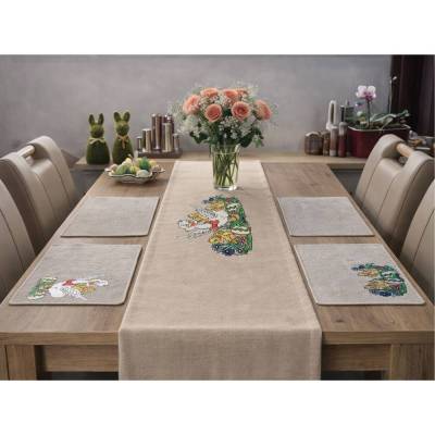 Stickdatei Osterfamilie Set | Gänsemutter mit Küken | 200x300 / 200x200 / 130x180 | Ostertisch Deko | Stickmaschine Date