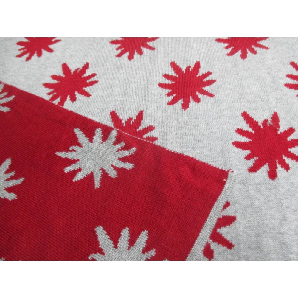 Strickstoff Baumwolle Doublefacestrick rot - grau  Oeko-Tex Standard 100(1m/32,-€ ) Bild 1
