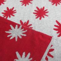 Strickstoff Baumwolle Doublefacestrick rot - grau  Oeko-Tex Standard 100(1m/32,-€ )