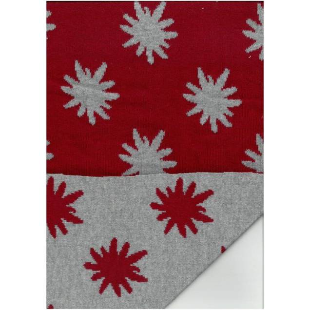 Strickstoff Baumwolle Doublefacestrick rot - grau  Oeko-Tex Standard 100(1m/32,-€ ) Bild 2