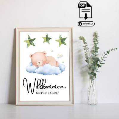 Geldgeschenk Geburt - Babyparty Junge Boy Baby - Geschenkidee zur Geburt - Geldgeschenk zum Selberdrucken als PDF - Last