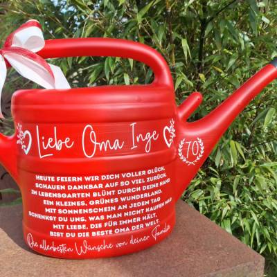 Geschenk für Beste Oma der Welt , Geschenkgießkanne Großmutter mit Spruch zum Geburtstag personalisiert