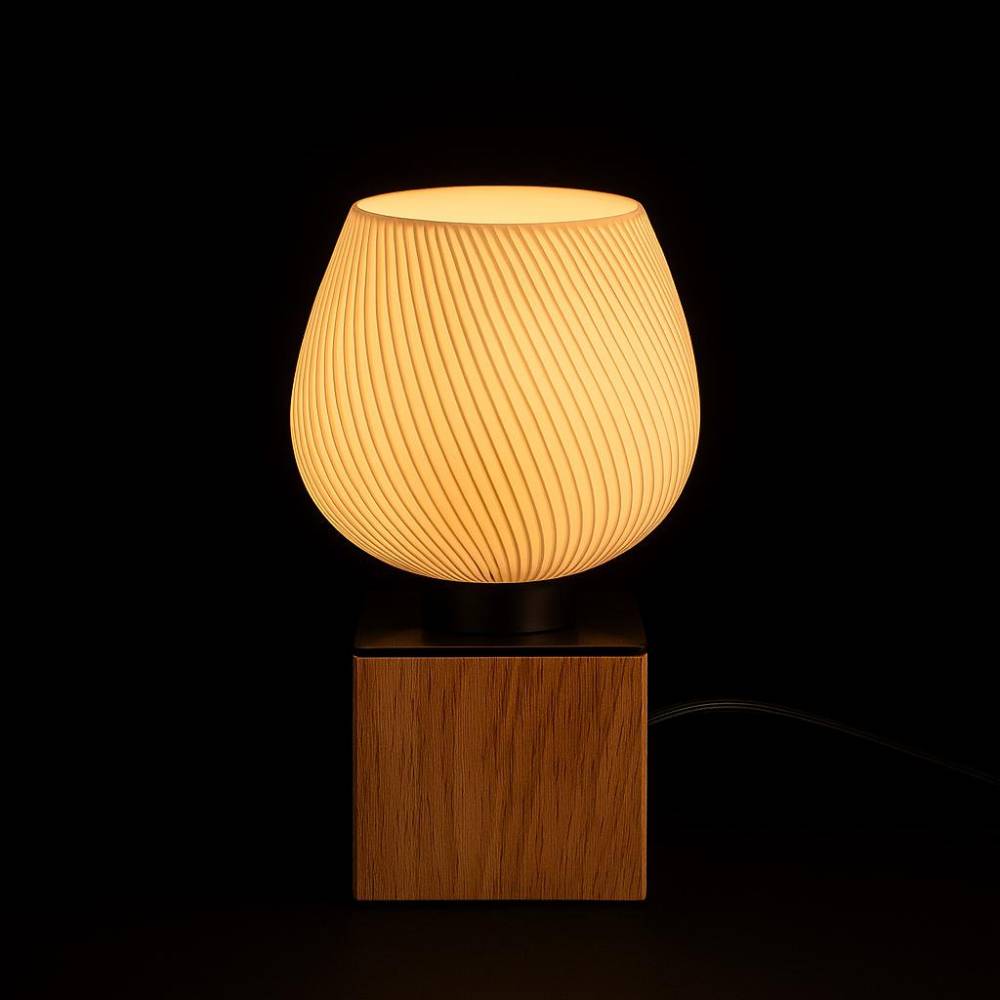 Tischlampe Eiche – Handgemachte Designlampe aus Holz & 3D-Druck | Skandinavisch & Minimalistisch Bild 4
