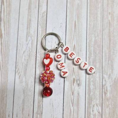 Schlüsselanhänger Beste Oma – Handgemacht mit Buchstabenperlen – Geschenk für die Oma