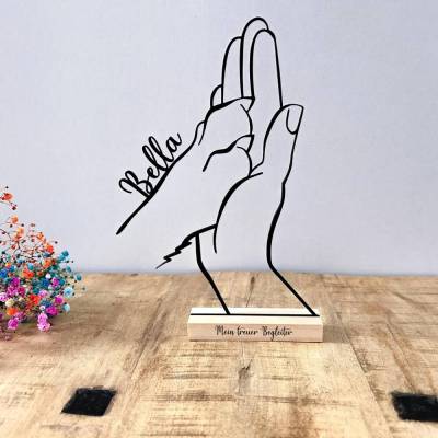 Personalisierter Hund Pfote & Hand Aufsteller | 3D Druck Line Art Erinnerung für Tierfreunde mit Namen
