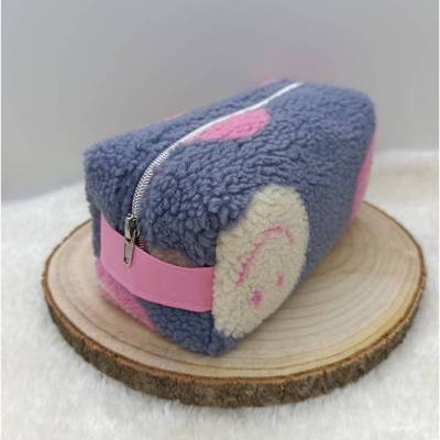 Cozy Bag - Kosmetiktasche - Tasche - aus Teddystoff * Smiley