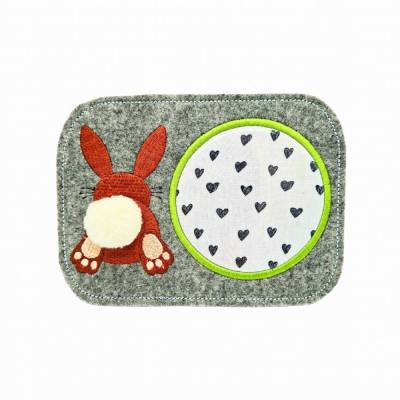 Stickdatei Mug Rug mit Osterhase