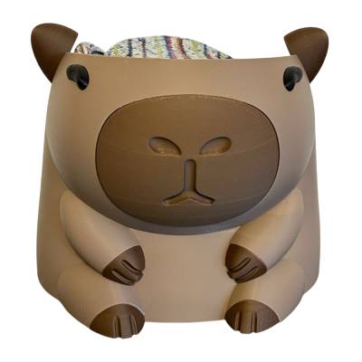 Garnschale Capybara braun| 3D-gedruckt | nachhaltiger Wollhalter aus PLA