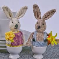 Eierwärmer Benno + Polly Hase, Häkelanleitung für eine tolle Dekoration zu Ostern