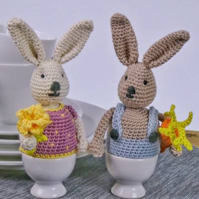 Eierwärmer Benno + Polly Hase, Häkelanleitung für eine tolle Dekoration zu Ostern