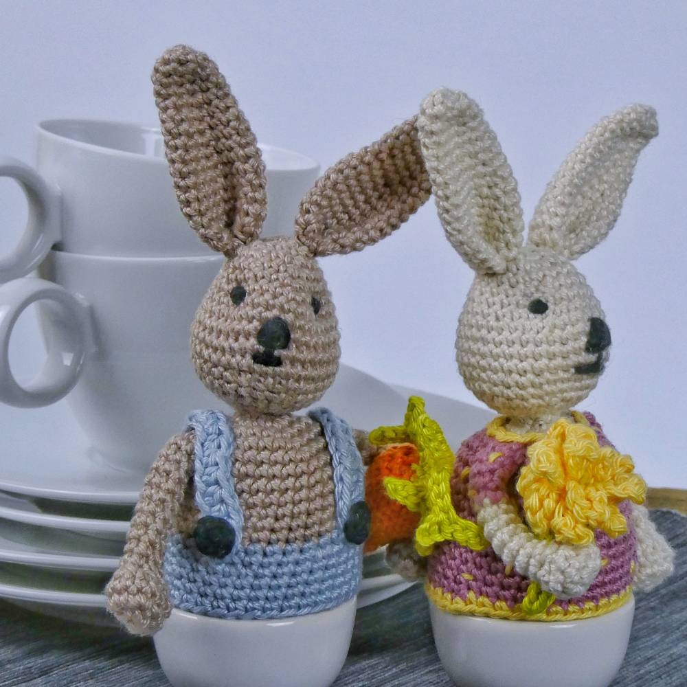 Eierwärmer Benno + Polly Hase, Häkelanleitung für eine tolle Dekoration zu Ostern Bild 6