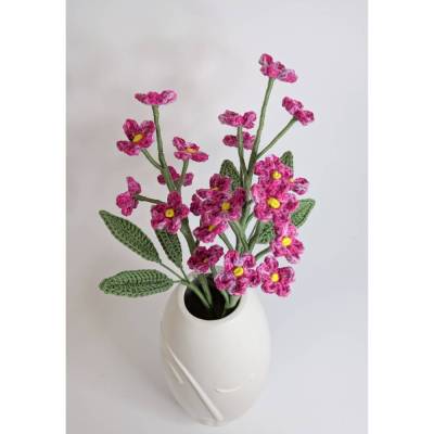 gehäkelter VergissMeinNicht-Blumenstrauß | kunstvolle Blumendeko | Freunde Geschenkidee Hochzeitstag | Geburtstag