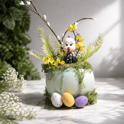 Osterblumenvase - Osterdekoration - Dekoblumen - Osterei