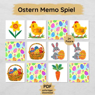 Ostern Paare Suchspiel für Kinder zum Ausdrucken – Schönes Spiel für die Osterzeit