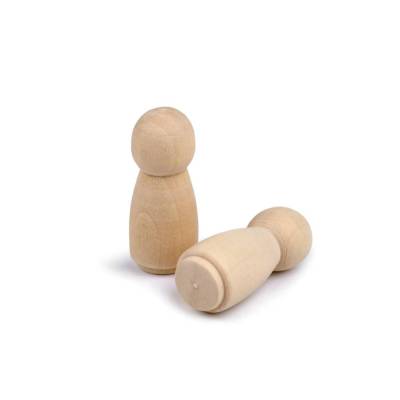 5 Stück Holz-Peg-Puppen Rohlinge – Unvollendete Peg People – Naturholz Figuren zum Basteln & Personalisieren