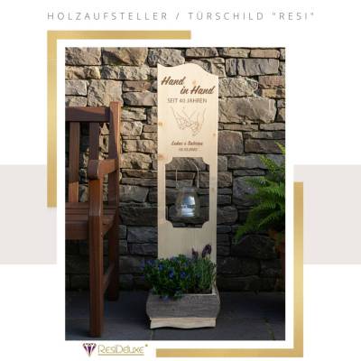 Holzaufsteller "Hände Hand in Hand seit Jahren" Türschild Holzschild Hochzeitsgeschenk Hochzeit Perso