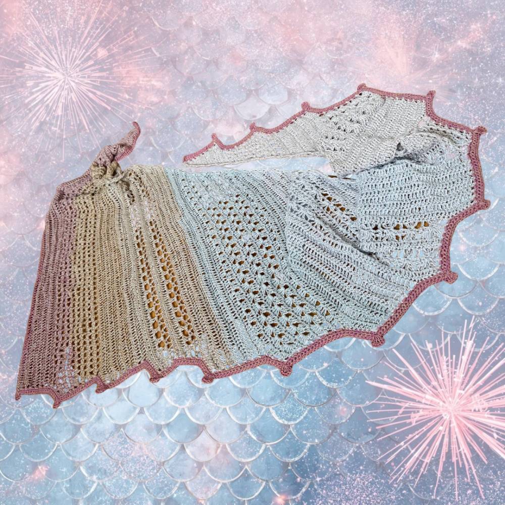 Drachenschwanzschal häkeln: Mustermix Anleitung für Evas Jahr 2025 Bild 3