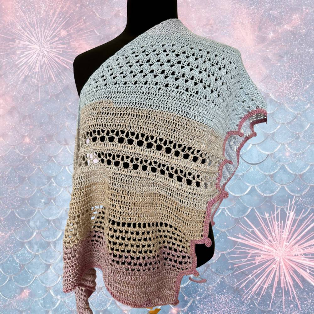 Drachenschwanzschal häkeln: Mustermix Anleitung für Evas Jahr 2025 Bild 7