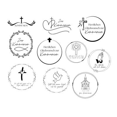 Kommunion Bundle PNG SVG Datei - Download Plotterdatei - Plotter File - Kirche Fisch Bibel Kreuz Christlich Cricut 