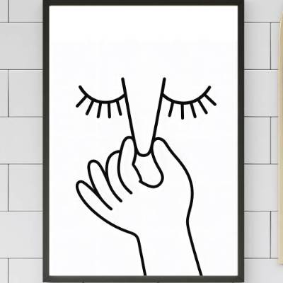 Lustiges Badezimmer Poster STINKY schwarz weiß WC Deko Toilette Gäste Minimalistisch Wandbild Humor Geschenkidee