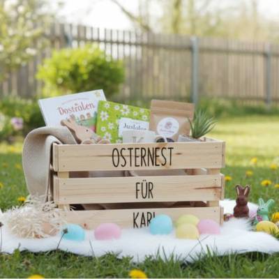 Personalisierte Osterkiste mit Namen – DIY Osternest & Alternative zum Osterkorb