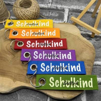 Filz-Schlüsselanhänger I Endlich Schulkind I Einschulung I Schlüsselbunt