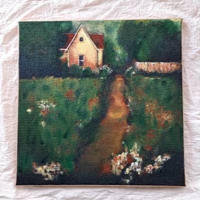 "Sommerwiese" Leinwandbild Jute