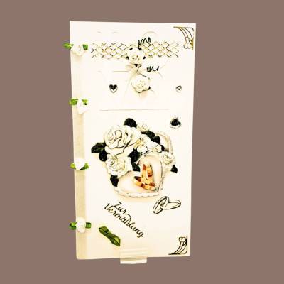 Edle Hochzeitskarte "LOVE" 3D-Elemente - handgearbeitet