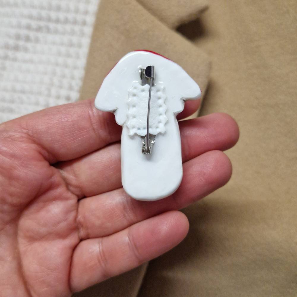 Glückspilz Brosche – Süßer Waldgeist, handgemachtes Geschenk für Naturliebhaber Bild 2