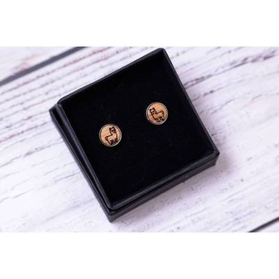 Holzohrstecker - Alpaka