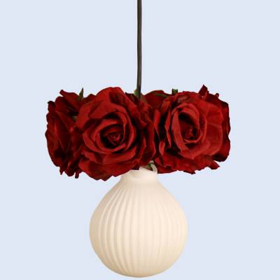 Romantische Lampe mit Rosen, handgefertigte Blumenlampe mit Rosenblüten für Schlafzimmer, Wohnzimmer und Mädchenzimmer