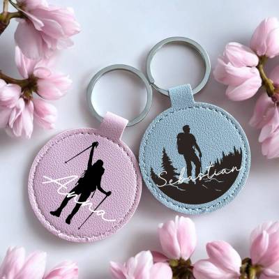 Personalisierter Wander Schlüsselanhänger – Geschenk für Wanderer & Bergliebhaber – Outdoor Schlüsselanhänger mit Namen