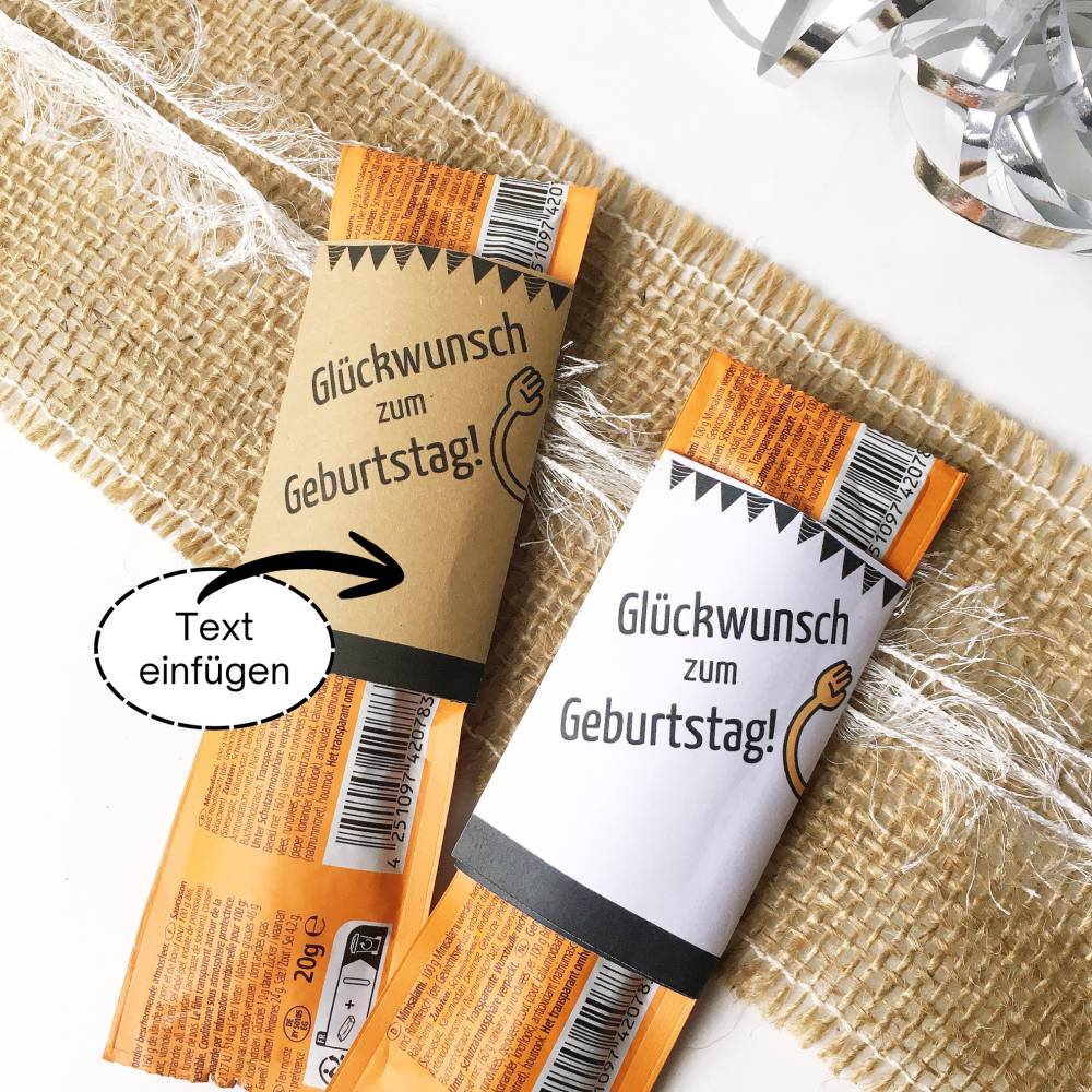 Witzige Druckvorlage Geburtstag: Bifi Wurst Banderole – PDF Mitbringsel zum Ausdrucken – Lustiges Kollegengeschenk & Last Minute DIY Bild 5