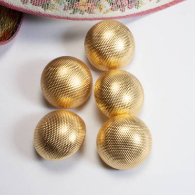5 Vintage Metallknöpfe goldfarben – 23mm Ösenknöpfe für Mantel & Jacke