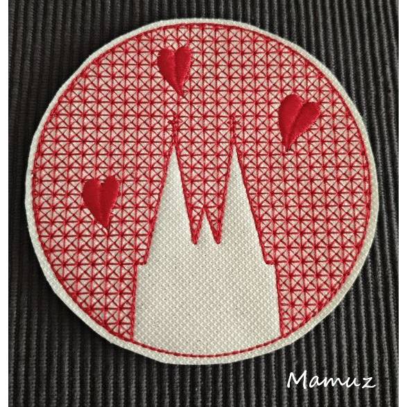 Kölner Dom, ITH Stickdatei 10 x 10, Köln, 2 Dateien für Karneval, Fasching, Fasnet Bild 1