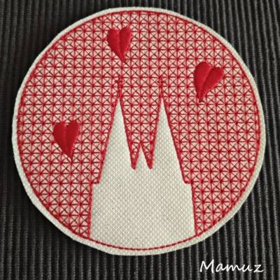 Kölner Dom, ITH Stickdatei 10 x 10, Köln, 2 Dateien für Karneval, Fasching, Fasnet