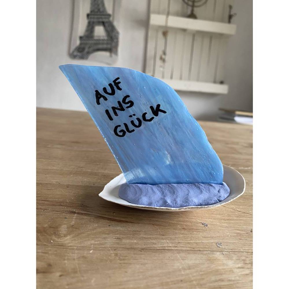 Kleines Segelboot mit Botschaft, Sprüche, Geschenk oder Dekoratives, Segelschiff Bild 1