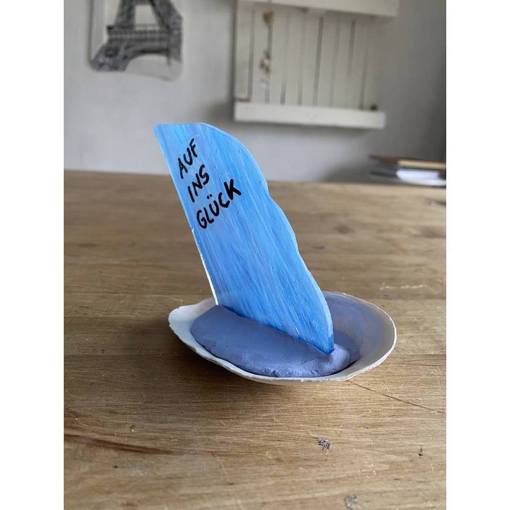 Kleines Segelboot mit Botschaft, Sprüche, Geschenk oder Dekoratives, Segelschiff Bild 2