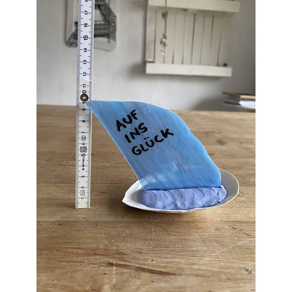 Kleines Segelboot mit Botschaft, Sprüche, Geschenk oder Dekoratives, Segelschiff Bild 3