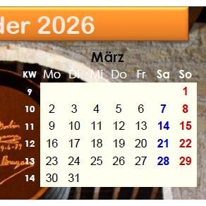 Jahreskalender 2026 auf einen Blick - Sherryfässer PDF – DIN A4 zum Ausdrucken Bild 3