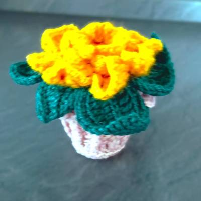 Gehäkelte Pflanze Blumentopf 11 x 8 cm Frühlingsdeko Tischdeko Geschenk