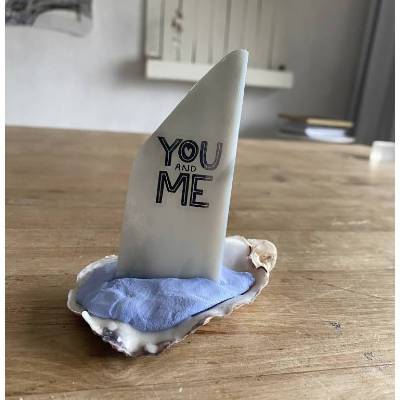 Muschelschiff You & me, Geschenk für Verliebte, Segelboot mit Spruch, kleines Mitbringsel