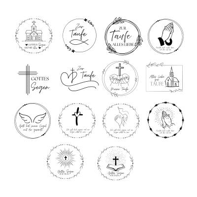 Taufe Bundle PNG SVG Datei - Download Plotterdatei - Plotter File - Kirche Fisch Bibel Kreuz Christlich -Cricut 