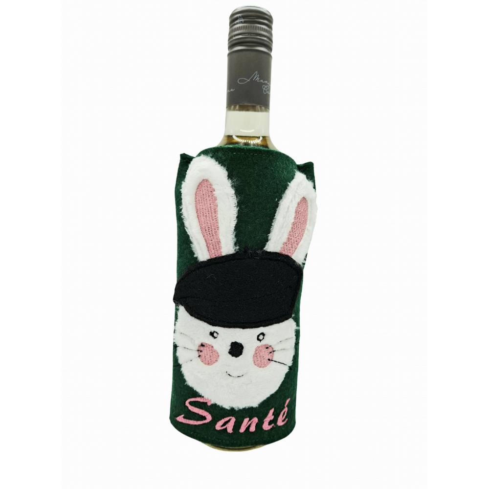 Stickdatei Weinmanschette mit Hase Sante Bild 1